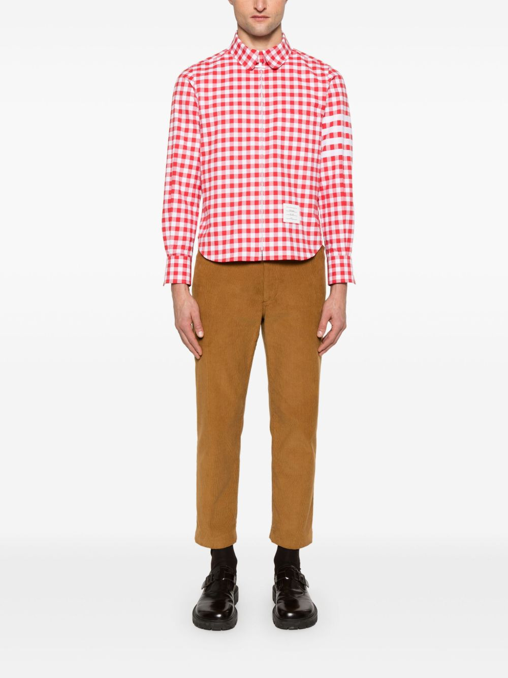 gingham-check flannel shirt - 2