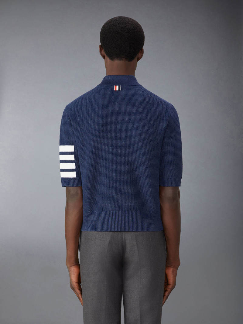 Thom Browne 4-Bar linen-blend polo outlook