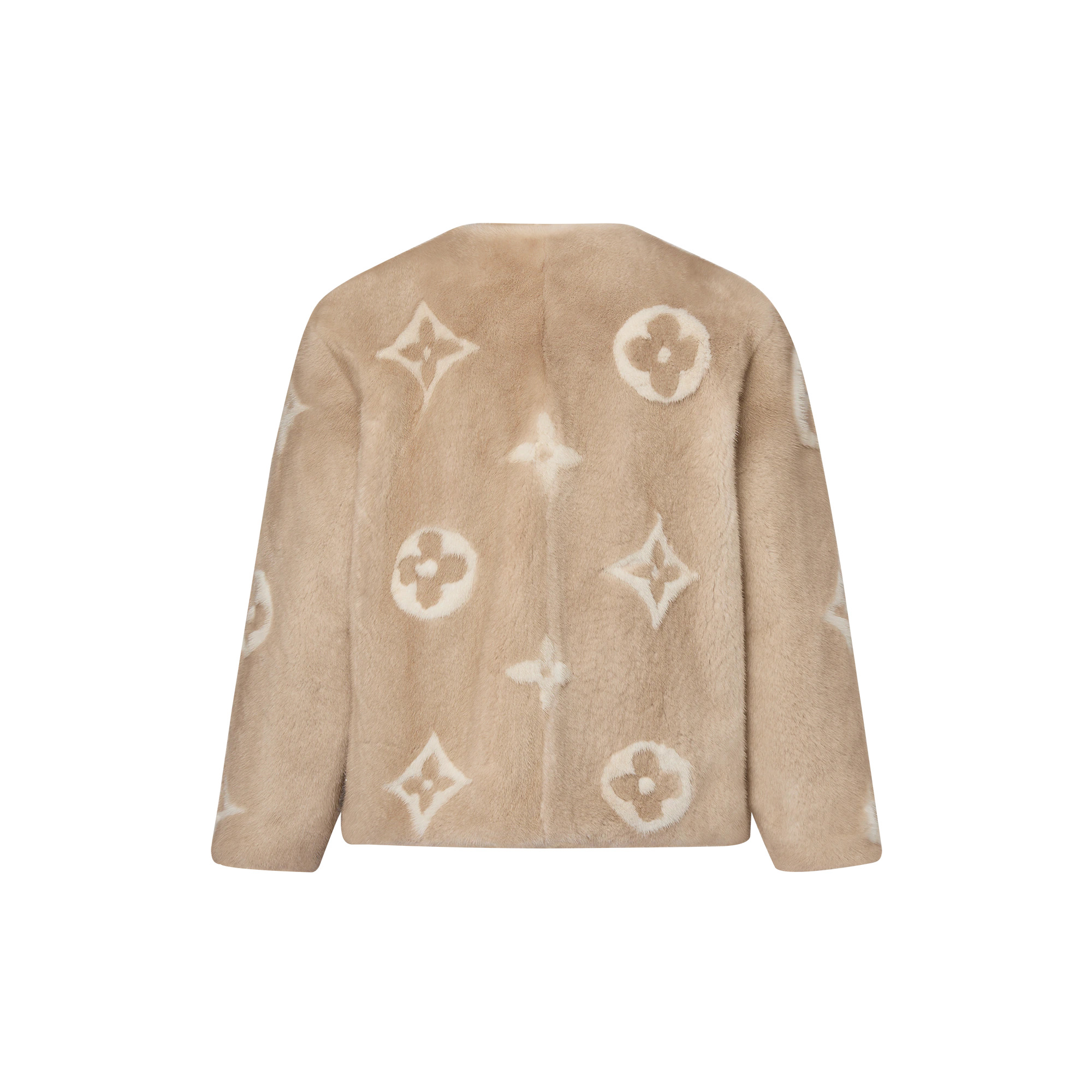 Collarless Monogram Mink Jacket - 3