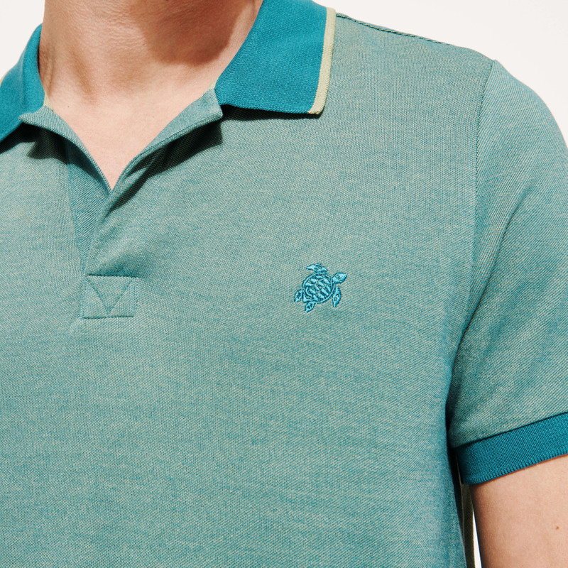 Men Changing Cotton Pique Polo Shirt Solid 6