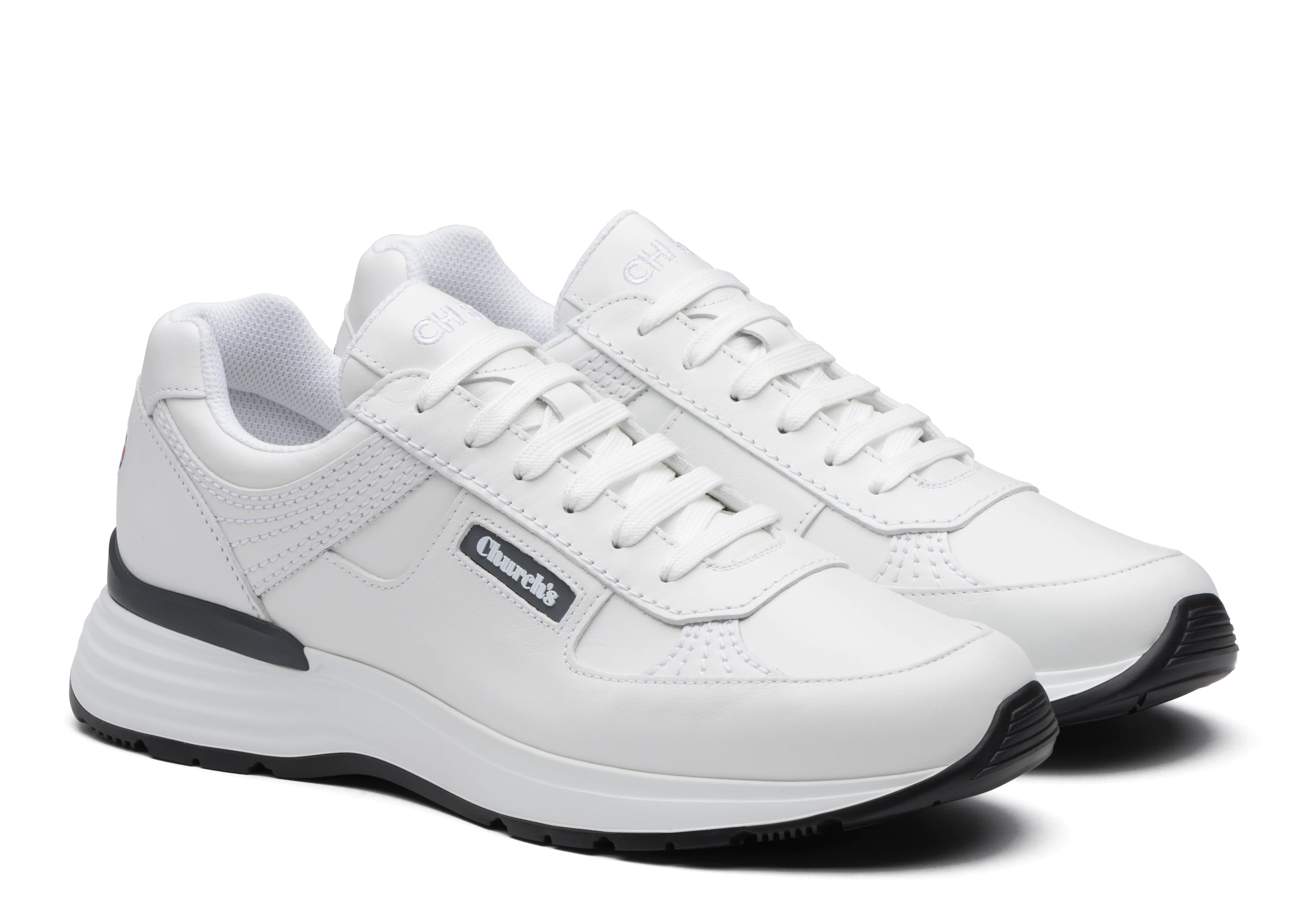 Ch873
Plume Calf Leather Retro Sneaker White - 2