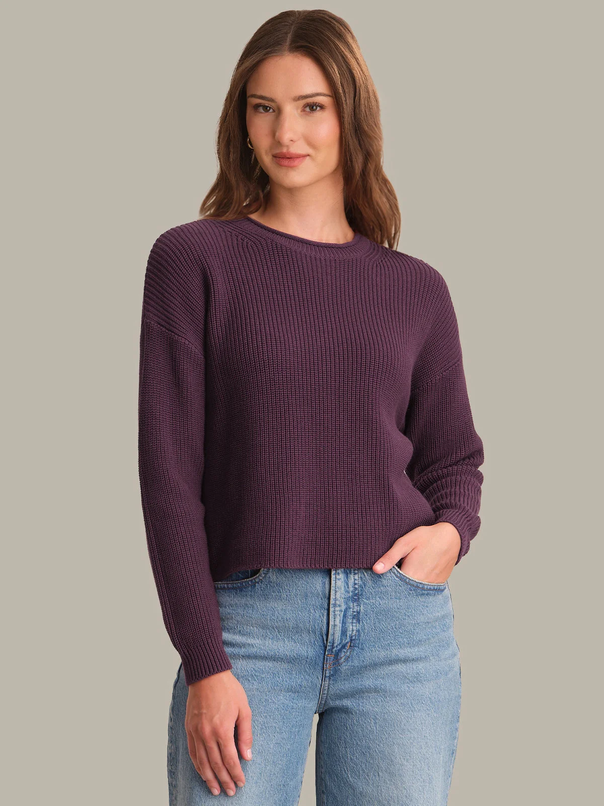 Daphne: Cropped Cotton Pullover - 1