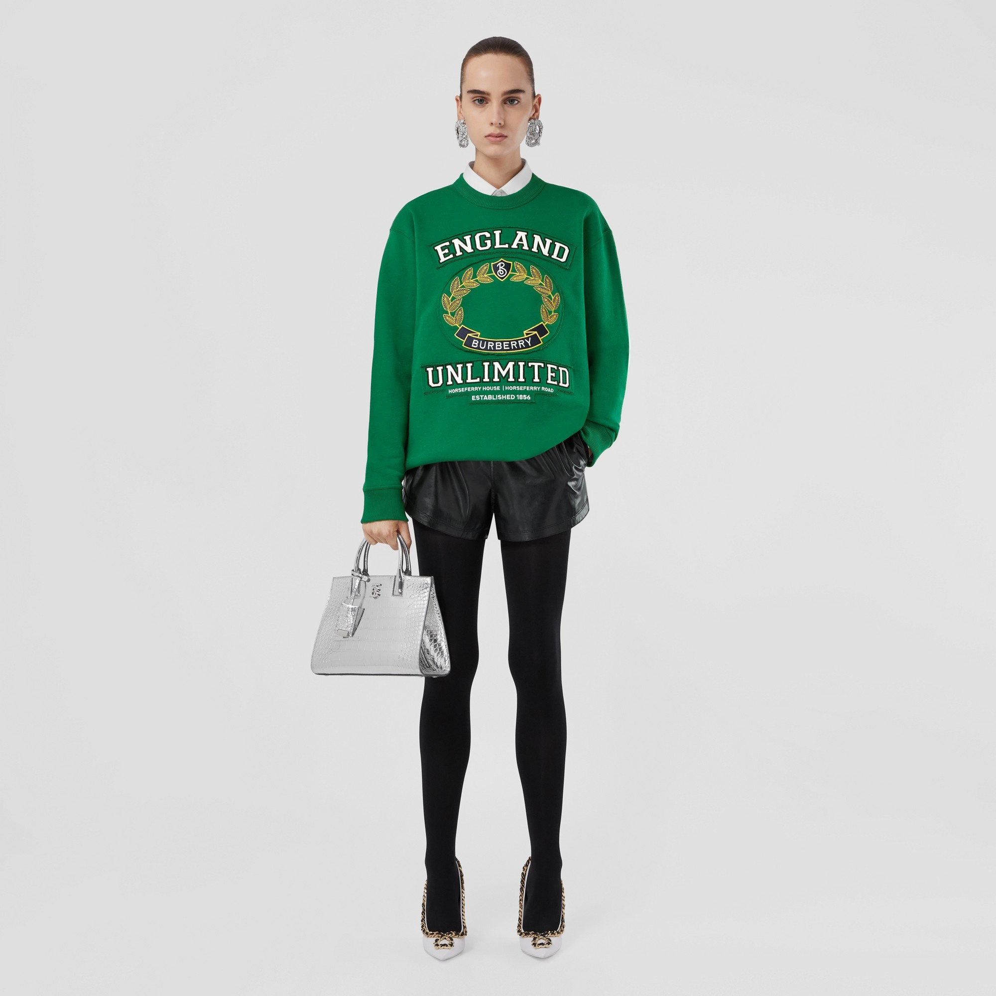 College Graphic Cotton Oversized Sweatshirt - 6