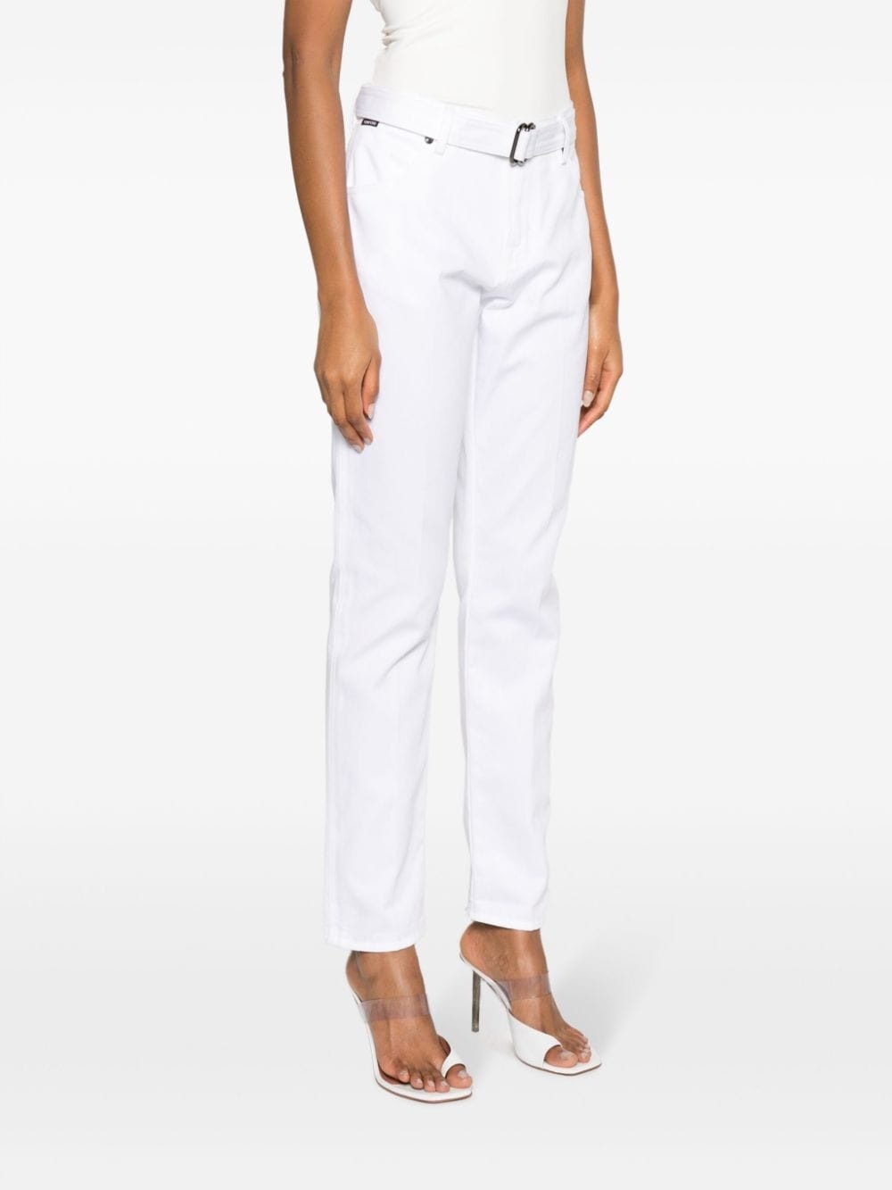 straight-leg belted trousers - 3