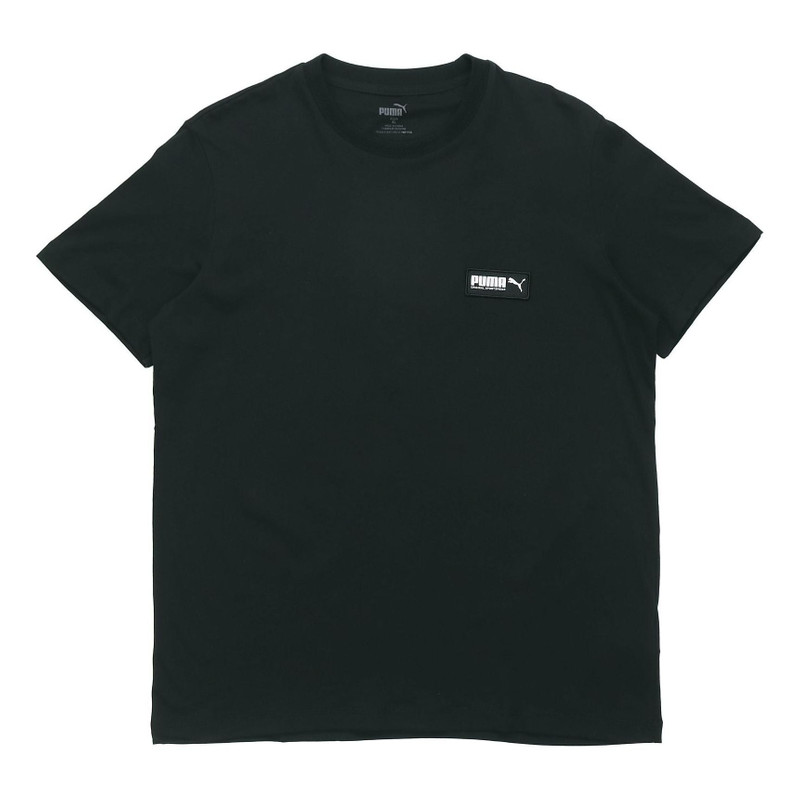 PUMA Fuslon Minimalistic Chest Alphabet Logo Label Short Sleeve Black 582687-01 - 1