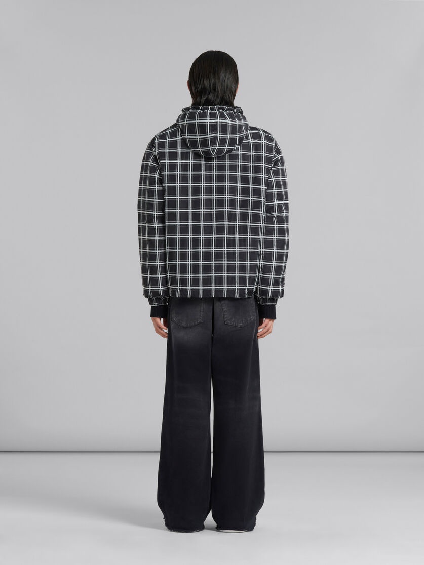 BLACK CHECKED NYLON JACKET - 3