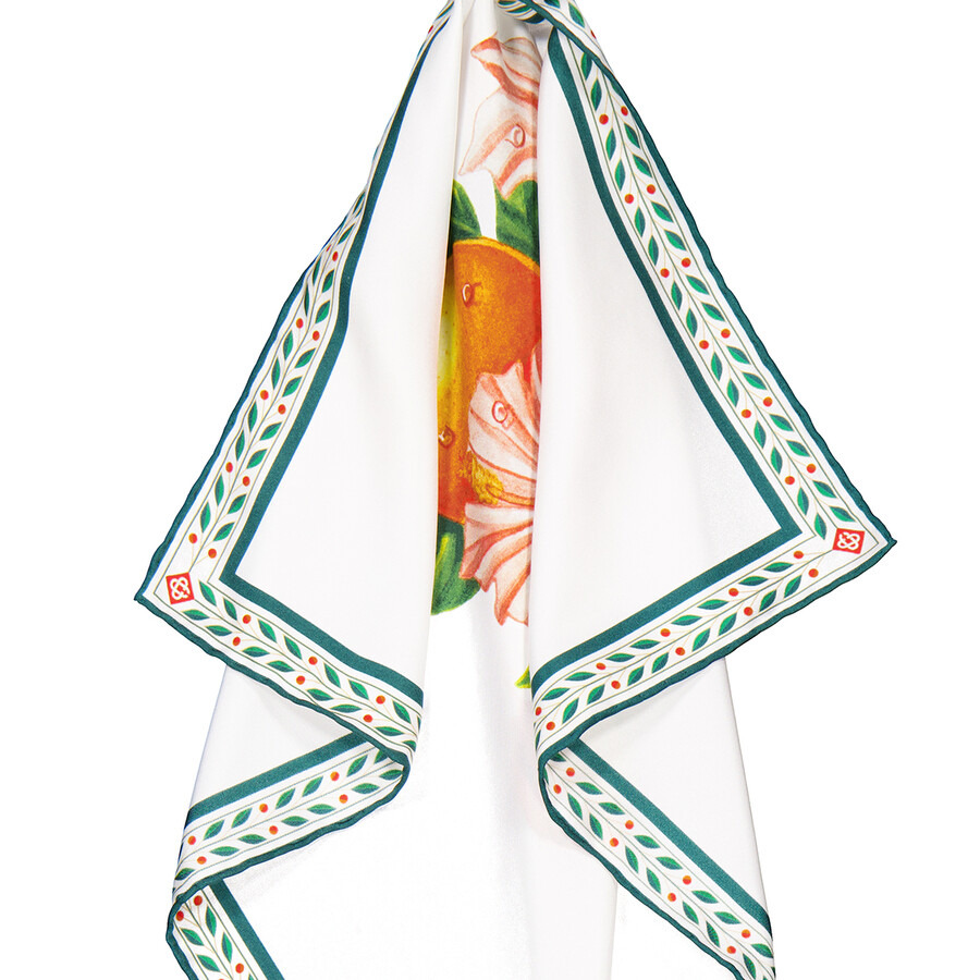 Casablanca Ladies Orange Silk Scarf In Fleur - 5