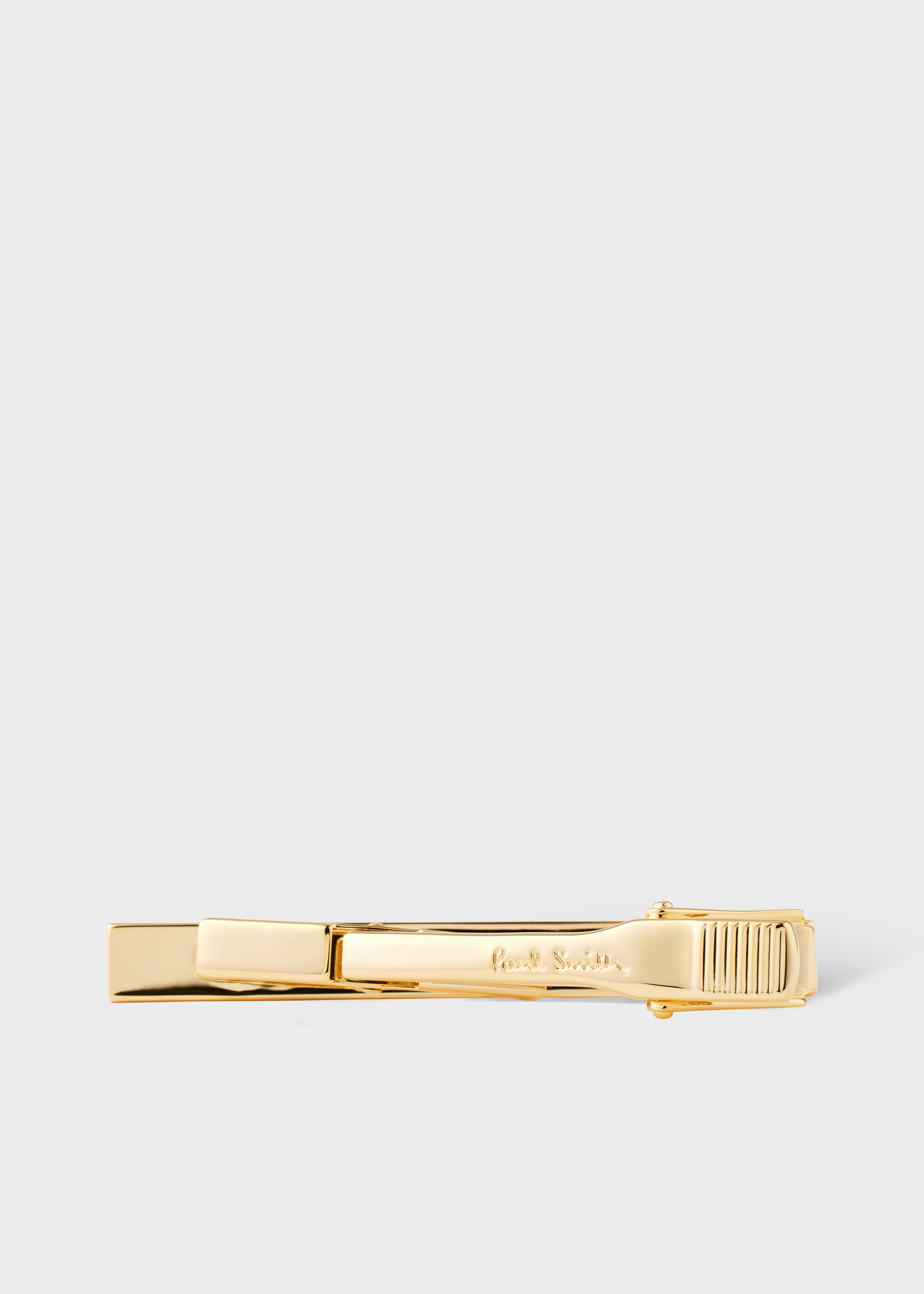 Gold Mother of Pearl Stripe Tie Clip - 2