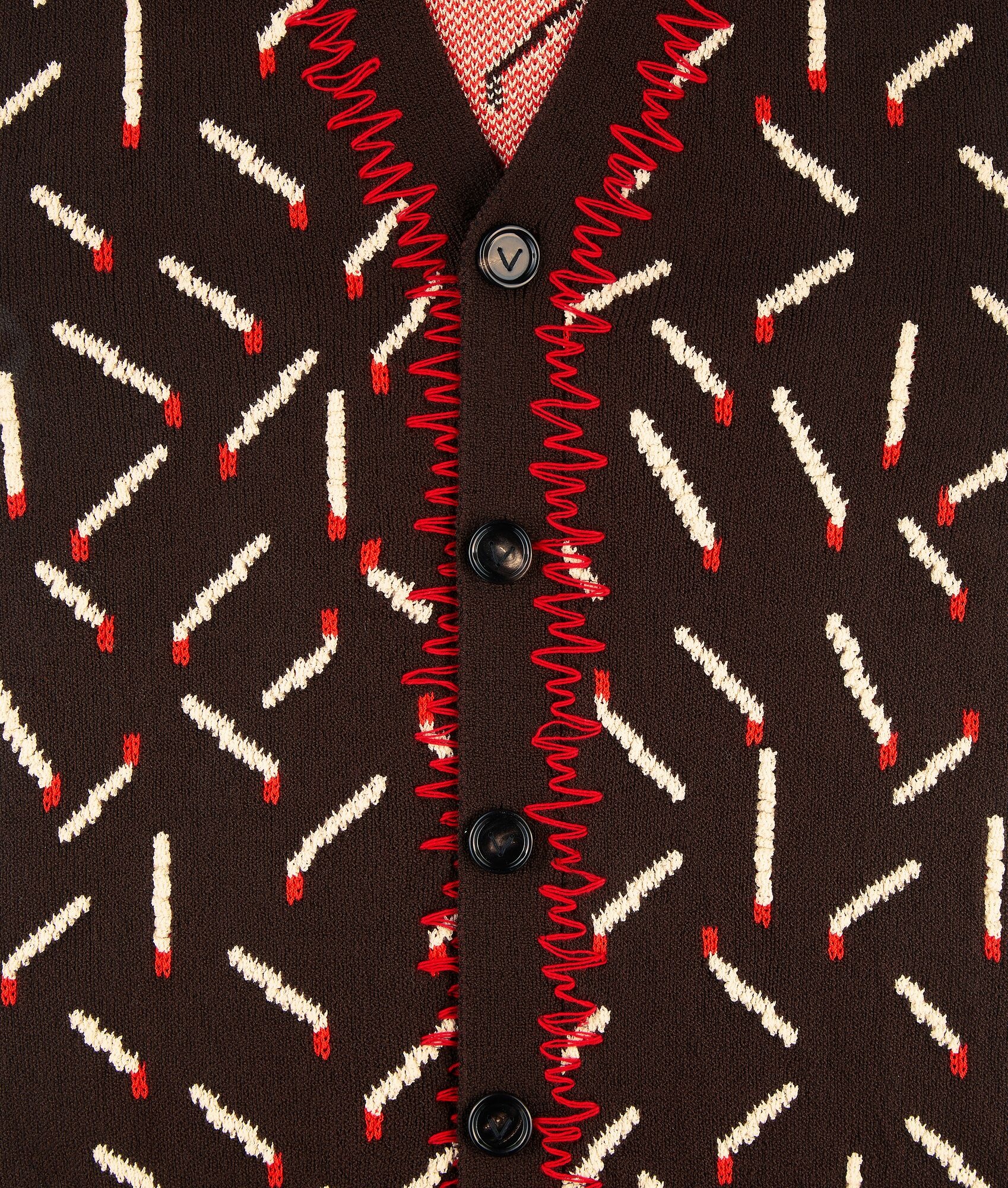 Cotton Jacquard Matches Cardigan - 7