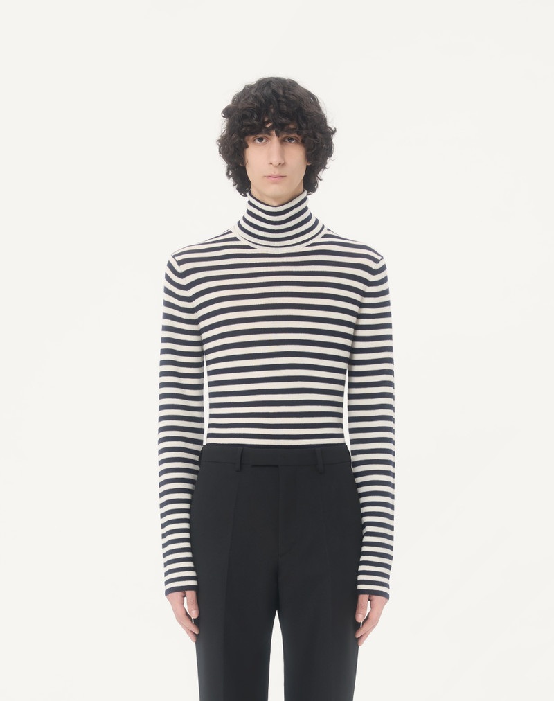 VALENTINO HIGH-NECK WOOL SWEATER WITH VLOGO PATCH 5