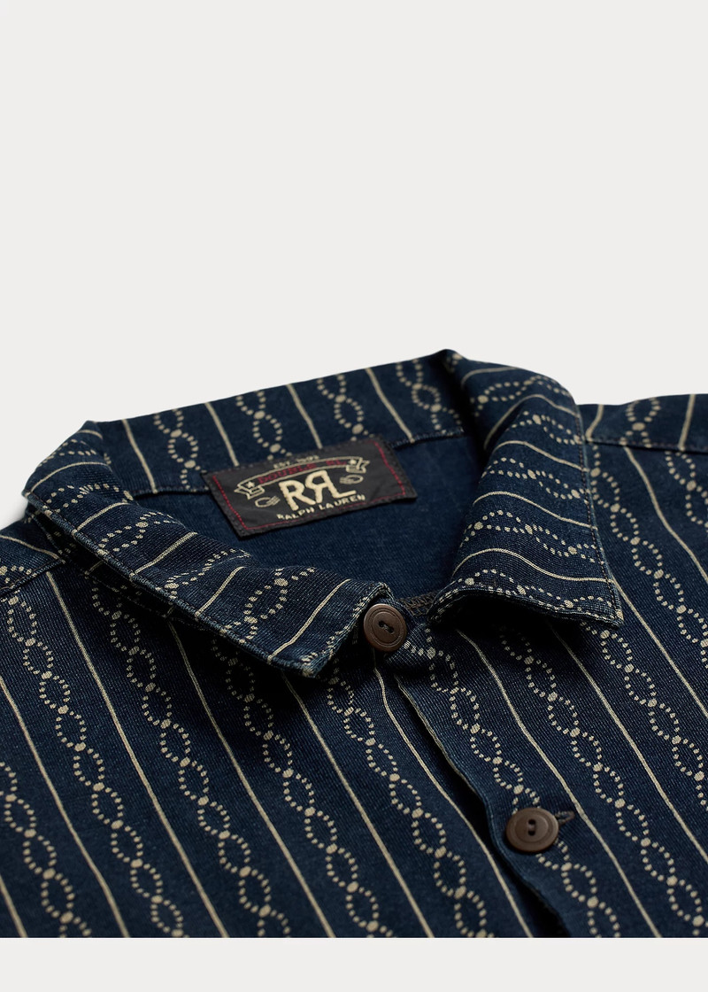 Indigo Print Jersey Camp Shirt 3