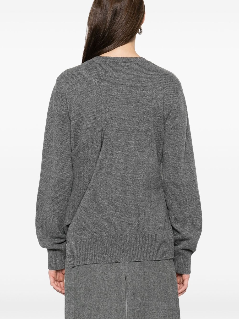 draped panel sweater - 4