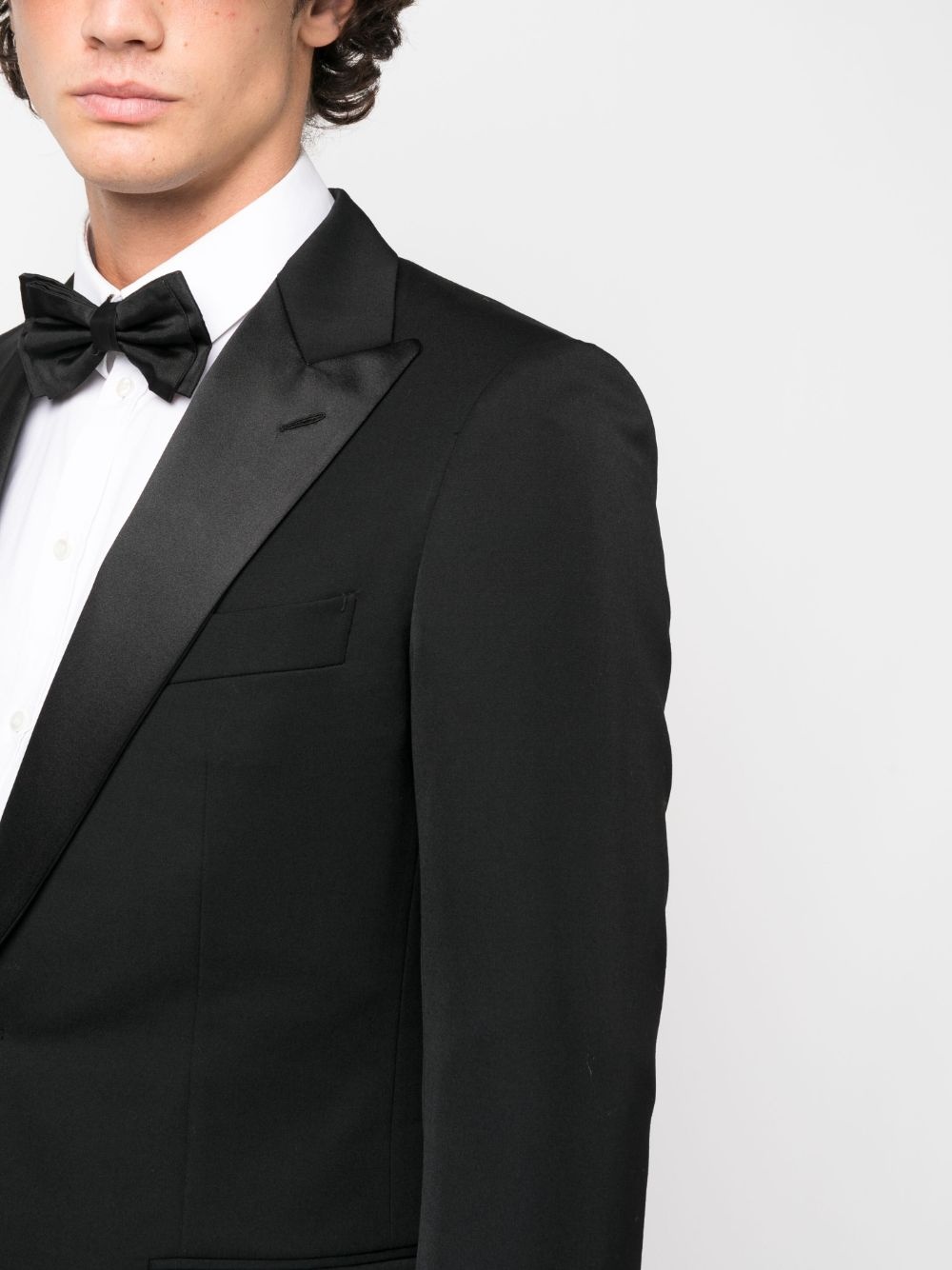 single-breasted wool tuxedo jacket - 5