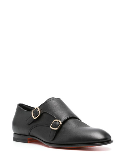Santoni grained leather loafers outlook
