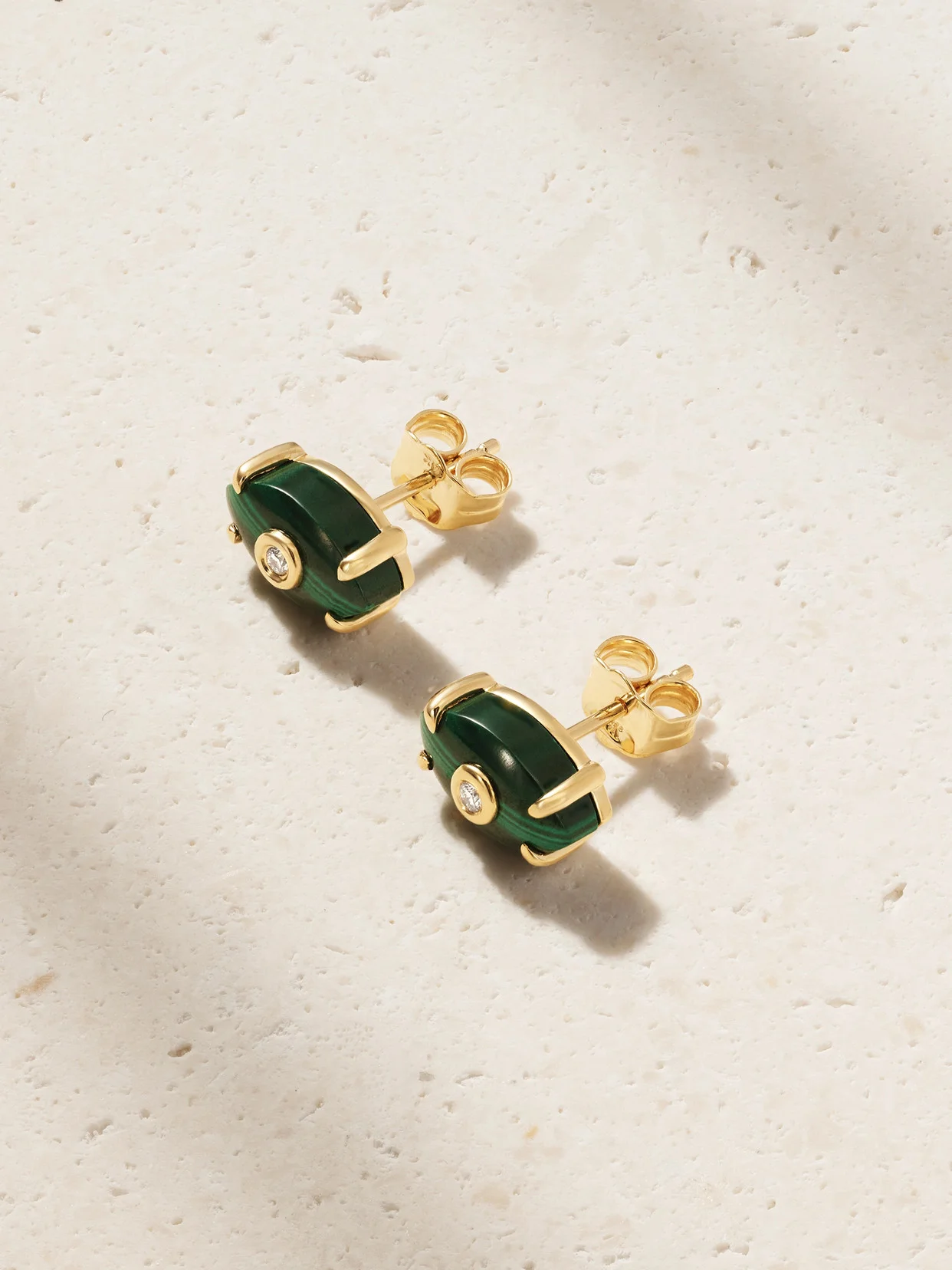 14-karat Gold, Malachite And Diamond Earrings - 1