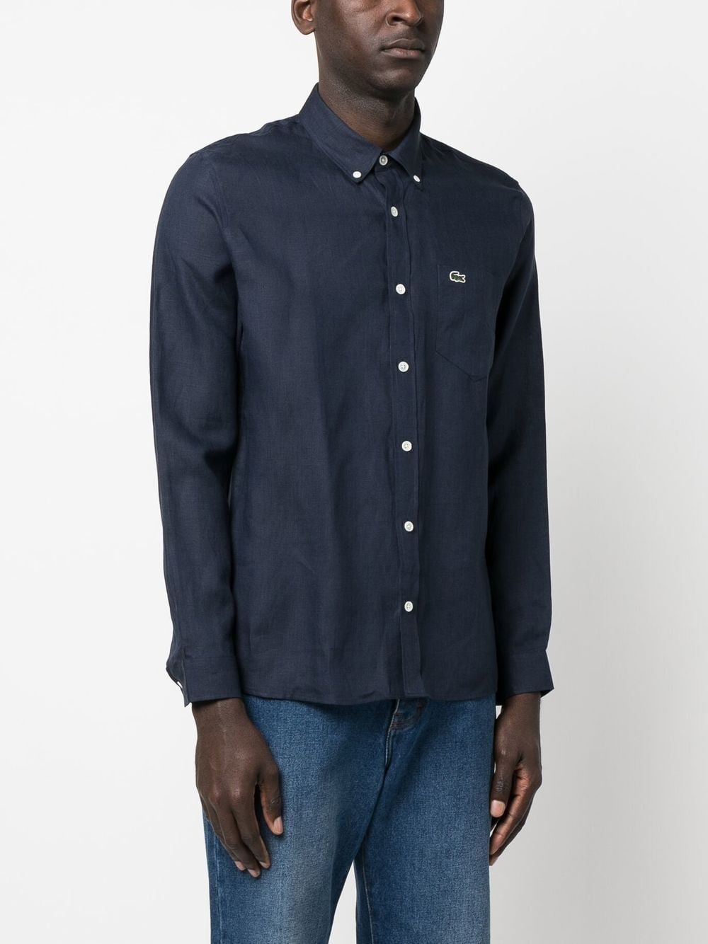 logo-embroidered button-down shirt - 3
