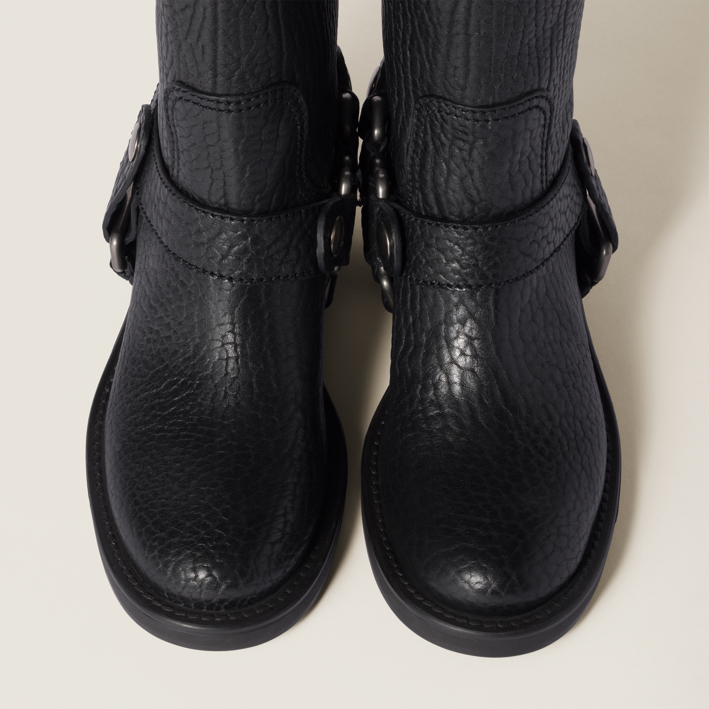 Calf leather moto boots - 4