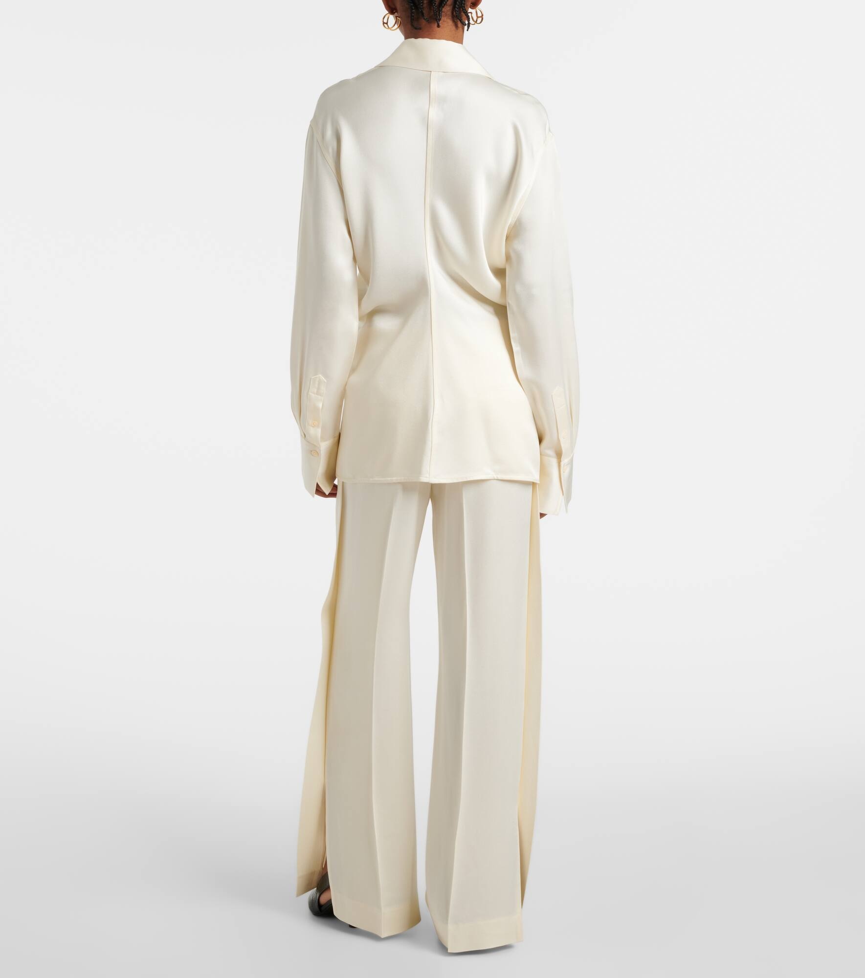 Gathered satin shirt - 3