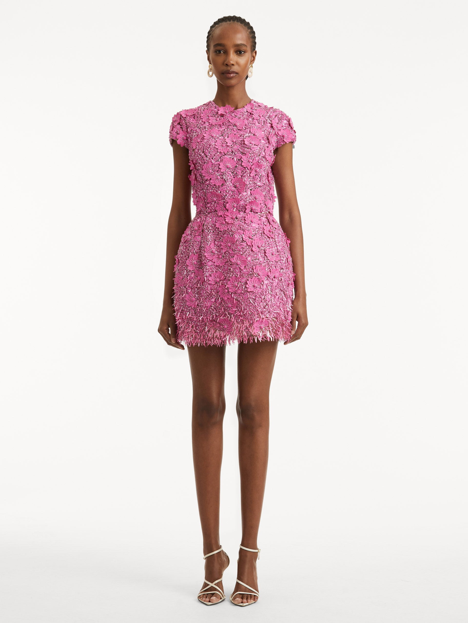 PEONY SEQUIN AND RAFFIA EMBROIDERED DRESS - 2