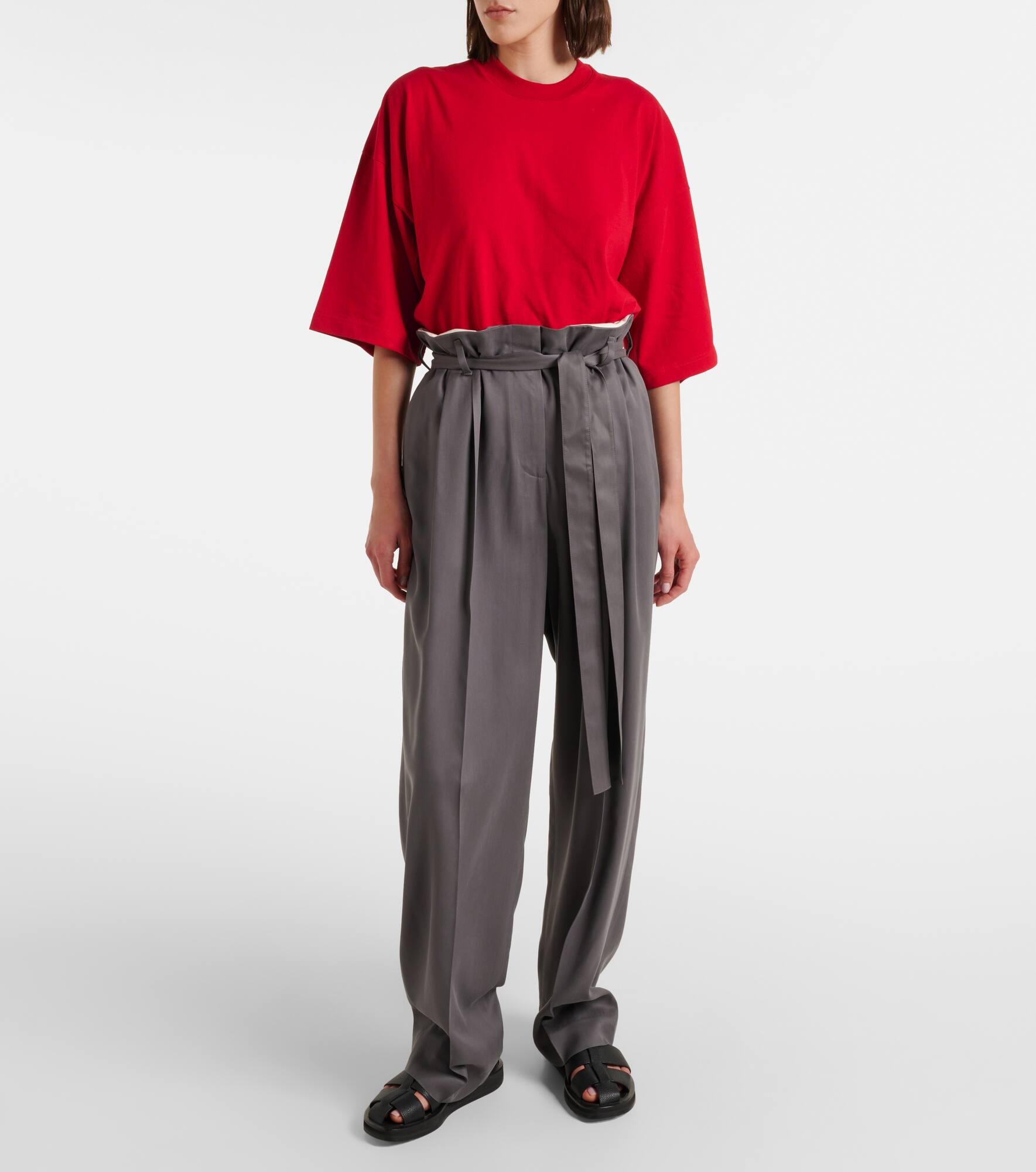 Lonan high-rise silk pants - 7