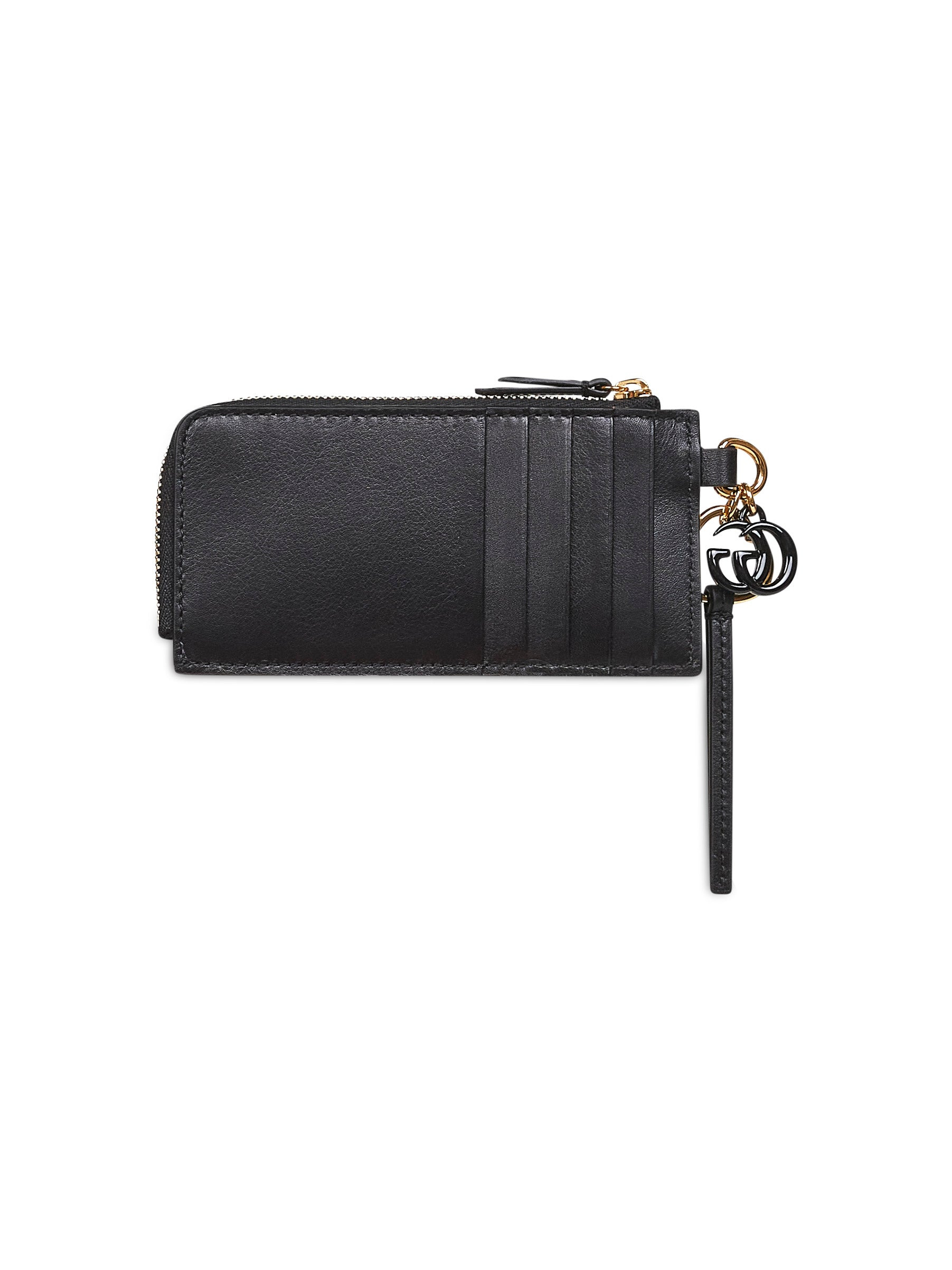 Gucci Women Black Card Case With Double G Charm - 2