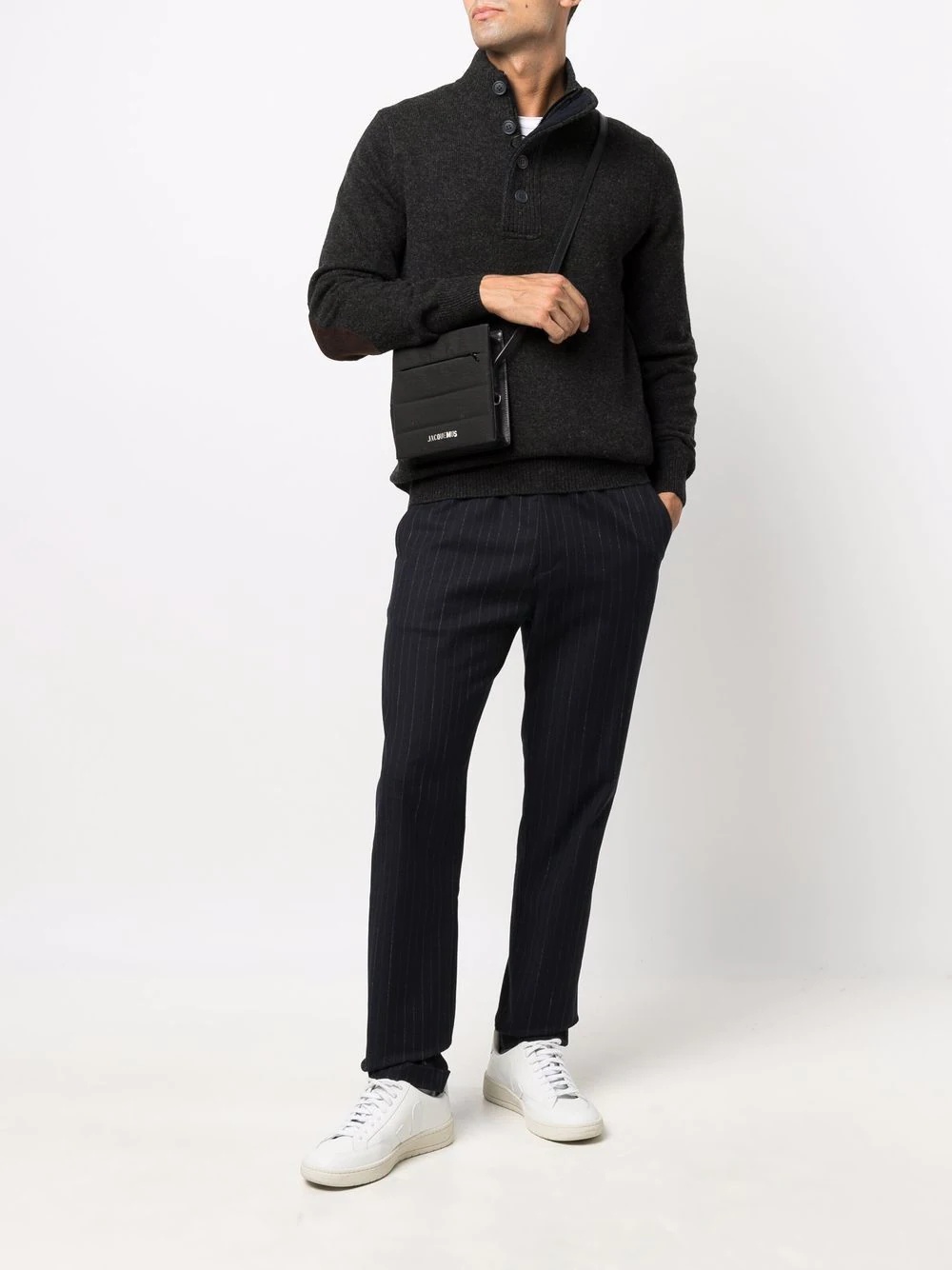 button-down pullover wool jumper - 2