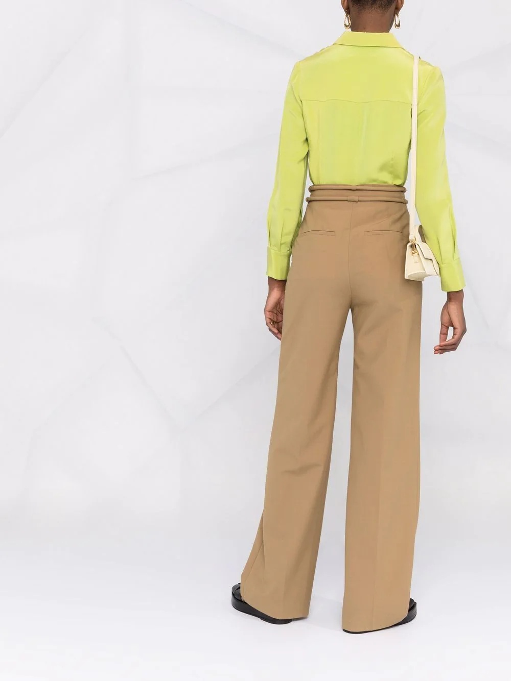 tie-waist wide-leg trousers - 6