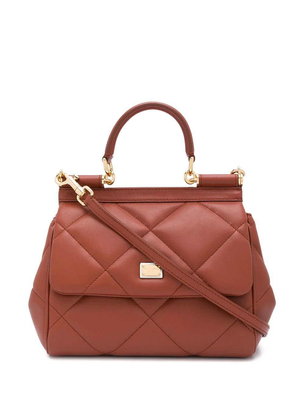 quilted leather tote bag - 1