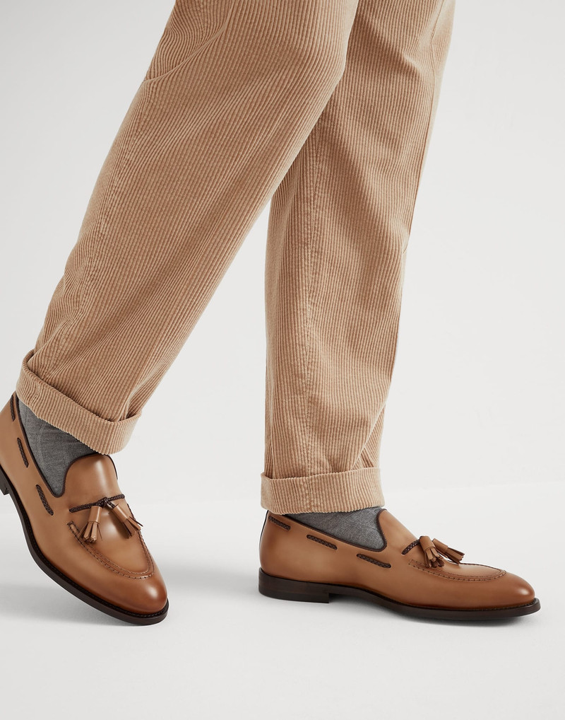 Polished calfskin penny loafers with tassels 5