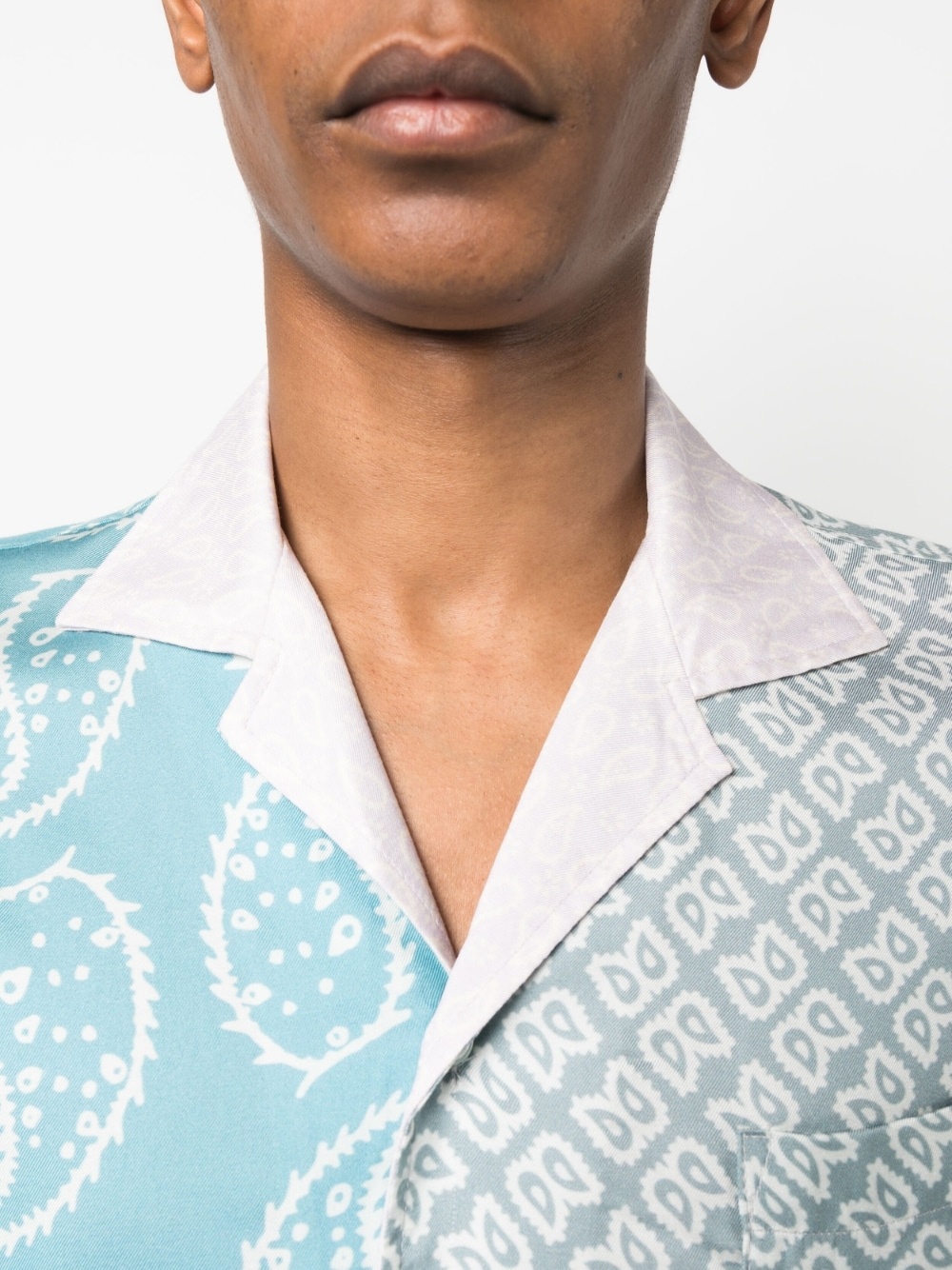 bandana-print short-sleeved shirt - 5