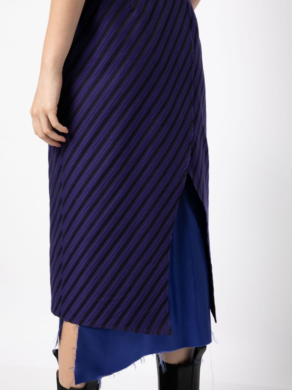 raw-hem striped skirt - 5
