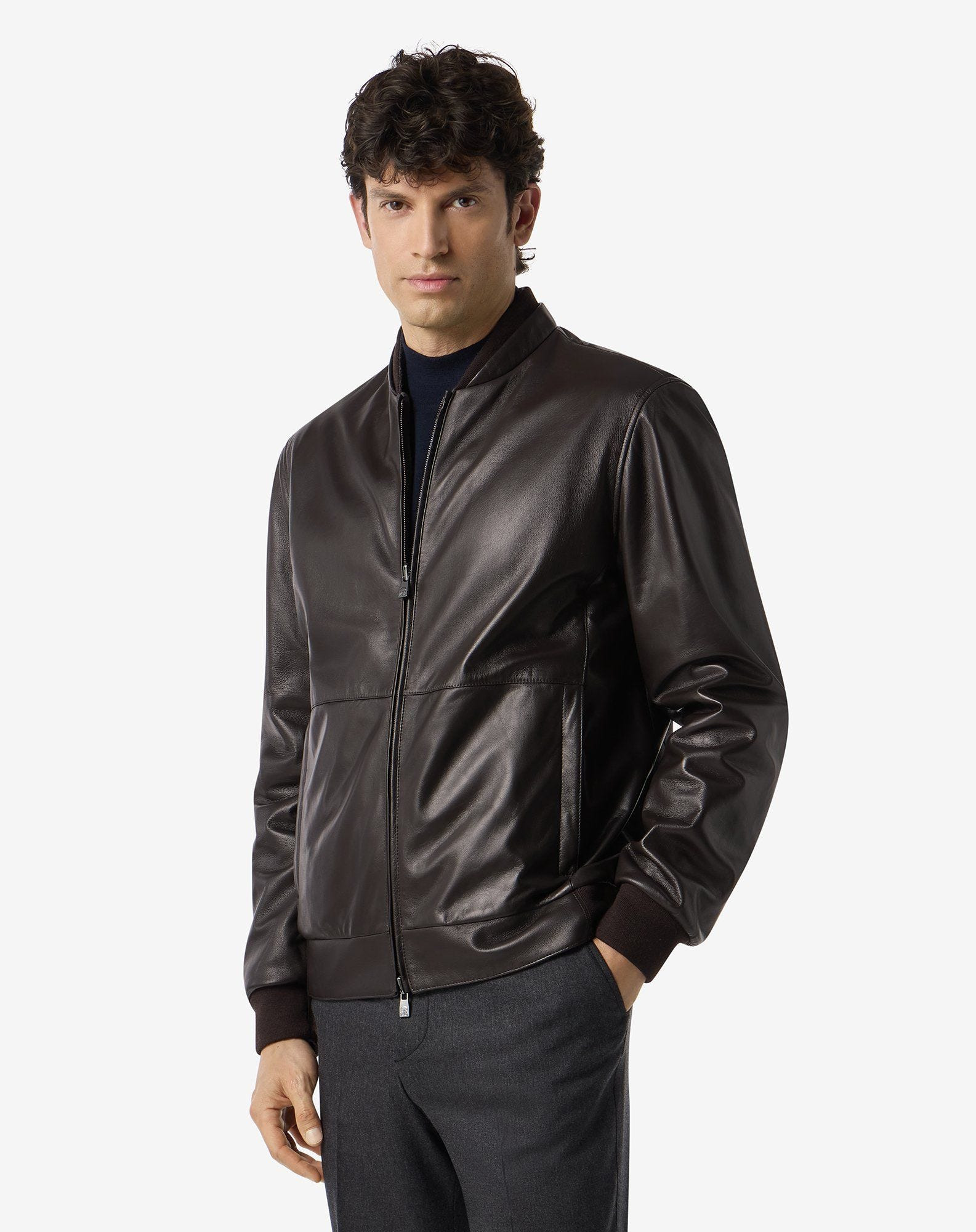 Brown reversible nappa leather gilet - 2
