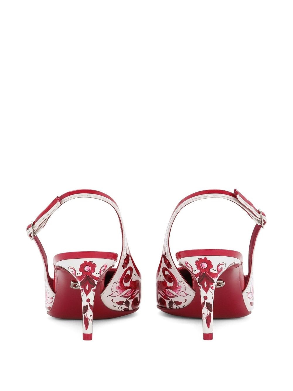 tile-print slingback pumps - 3