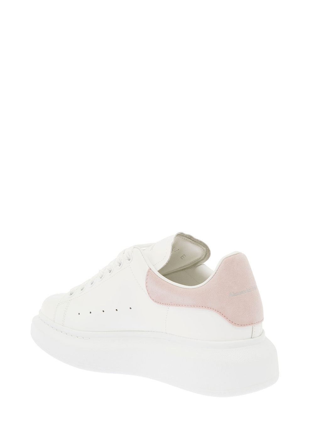 Alexander Mcqueen Women Alexander Mcqueen Woman's Oversize White And Pink Leather Sneakers - 3