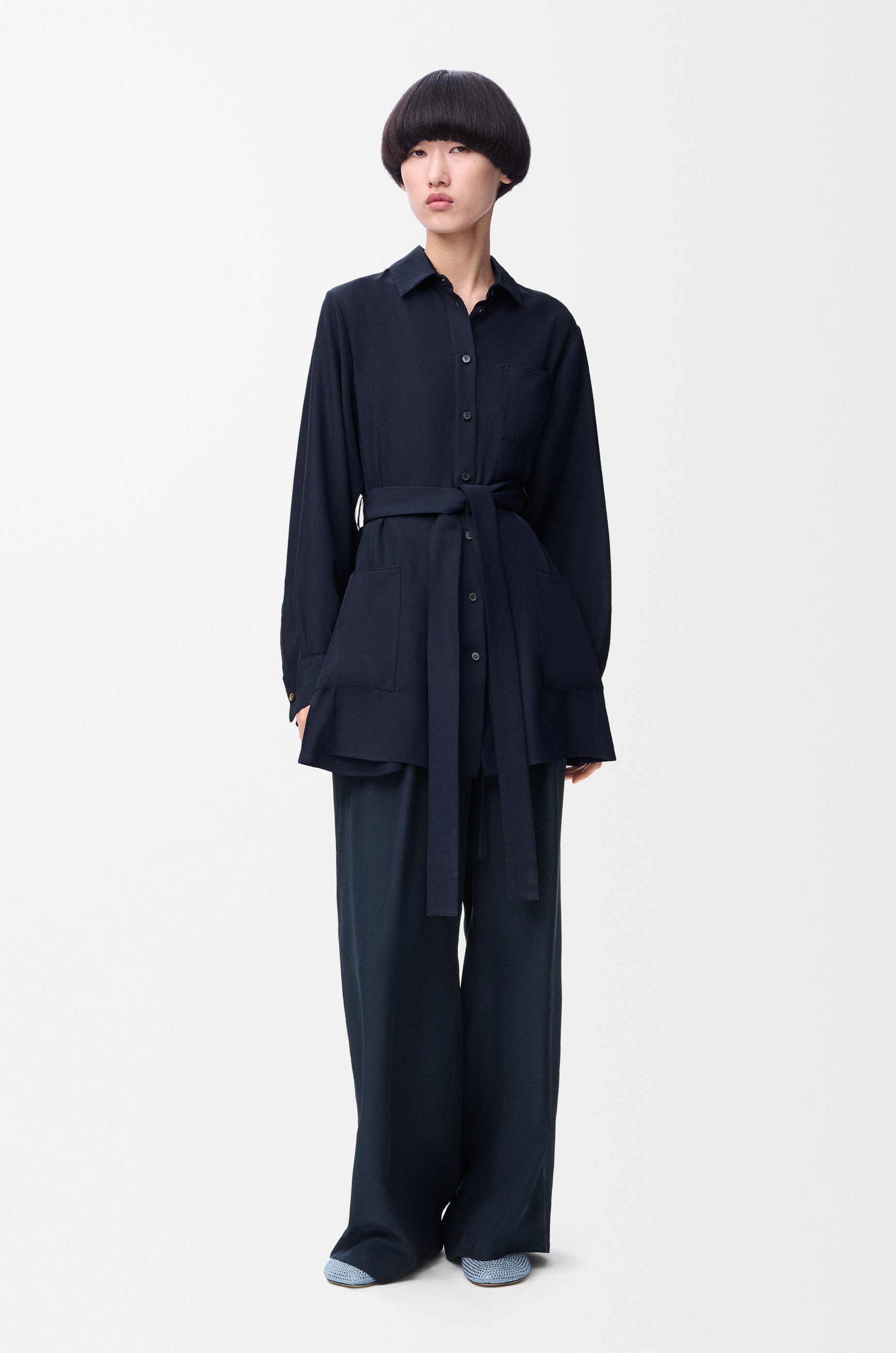 Belted blouse in silk - 2