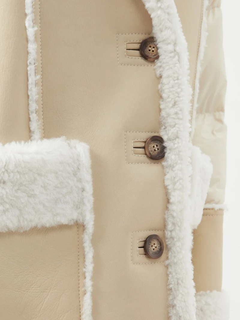 Moncler Ilay shearling-panelled down jacket | matchesfashion