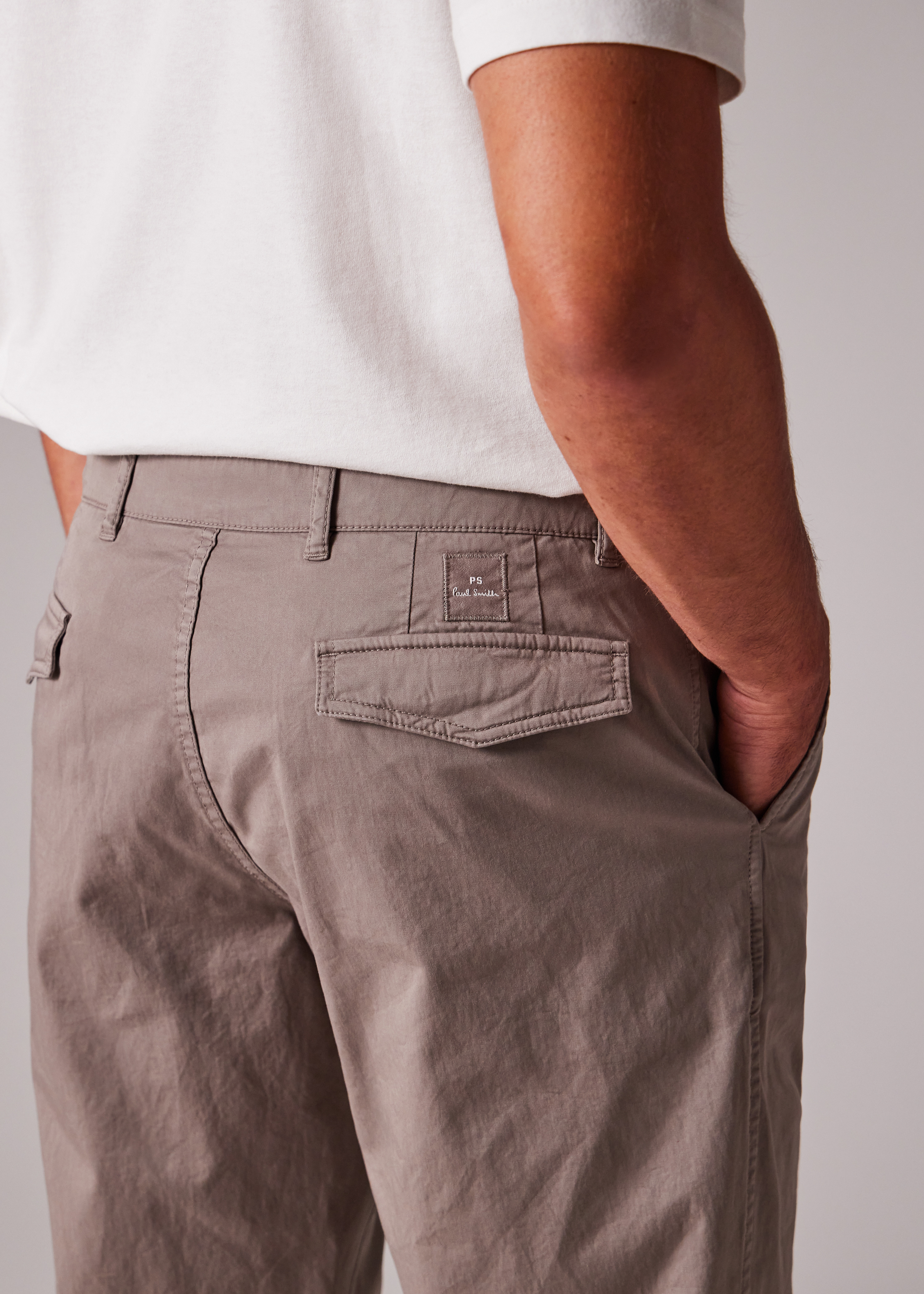 Tapered-Fit Taupe Stretch-Cotton Chinos - 4