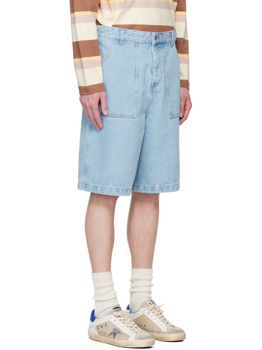 Blue Workwear Denim Shorts - 2