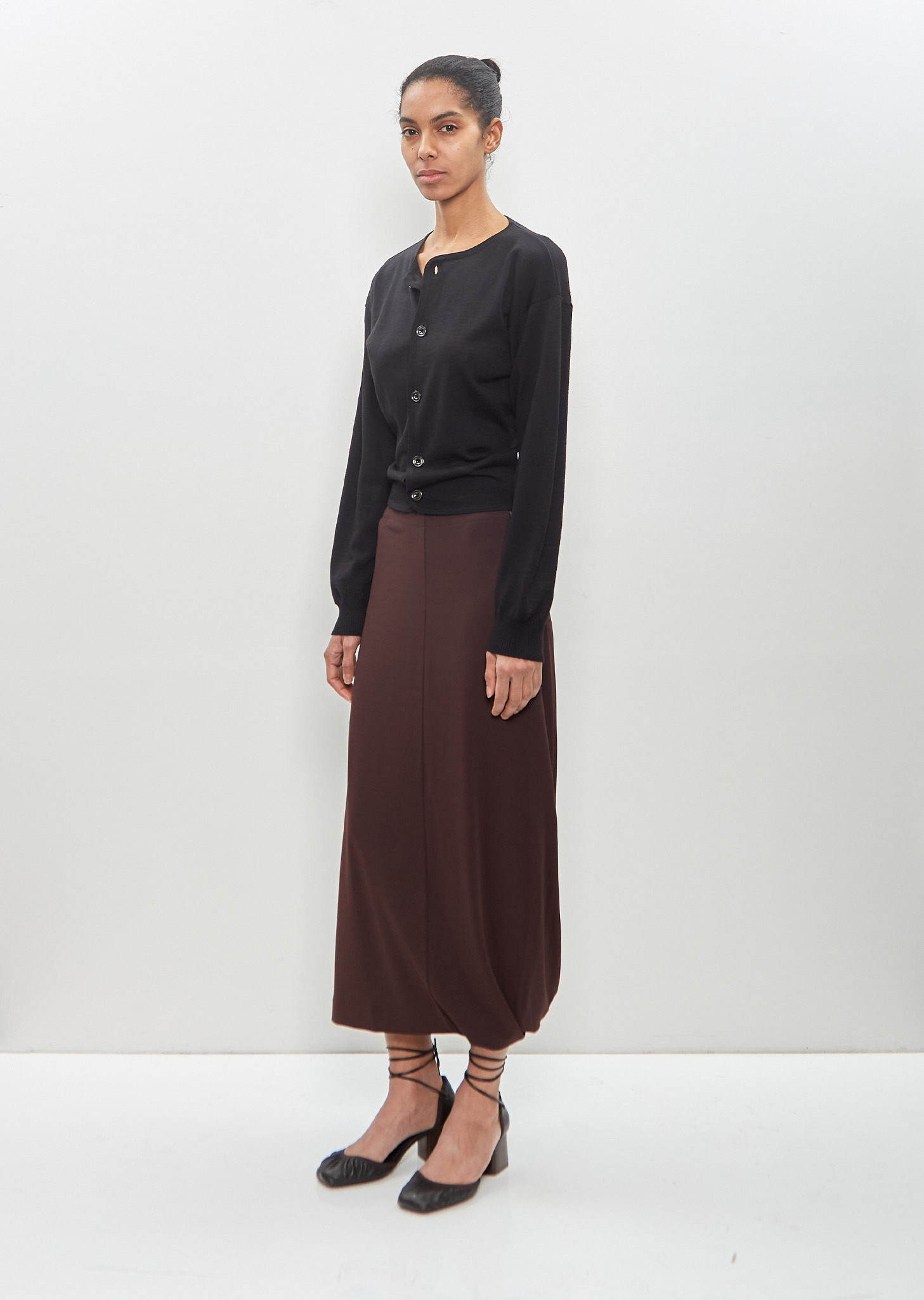 Viscose Silk Twisted Hem Skirt - 4