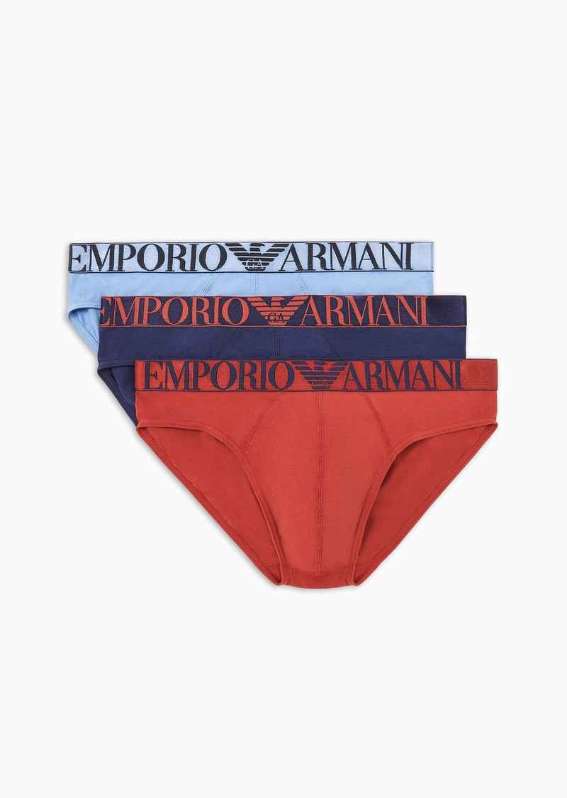 Three-pack of ASV shiny logoband organic-cotton briefs 1