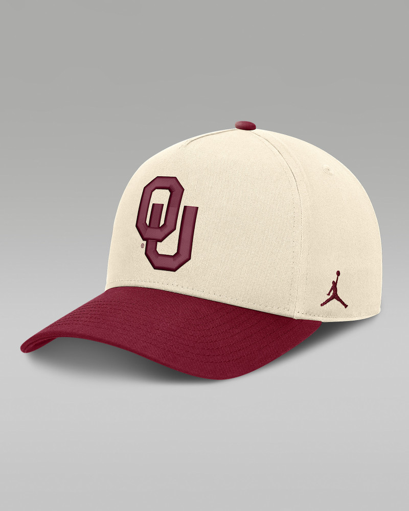 Oklahoma Campus Prep Rise Men's Jordan Brand College A-Frame Adjustable Hat 1