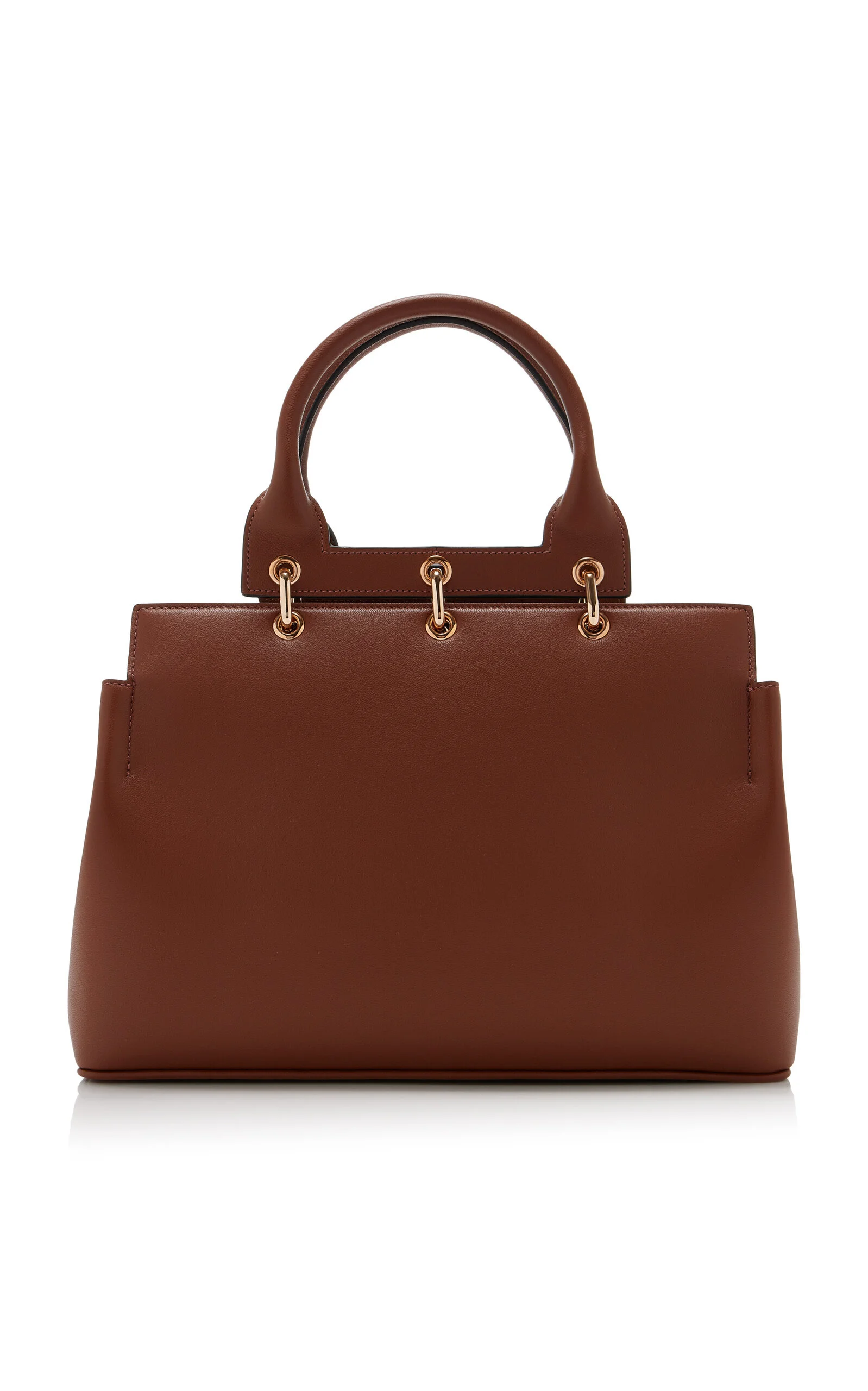 Amethyst Small Leather Tote Bag brown - 1