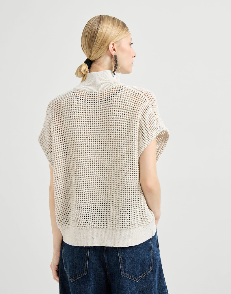 Cotton net cardigan with dazzling details 3