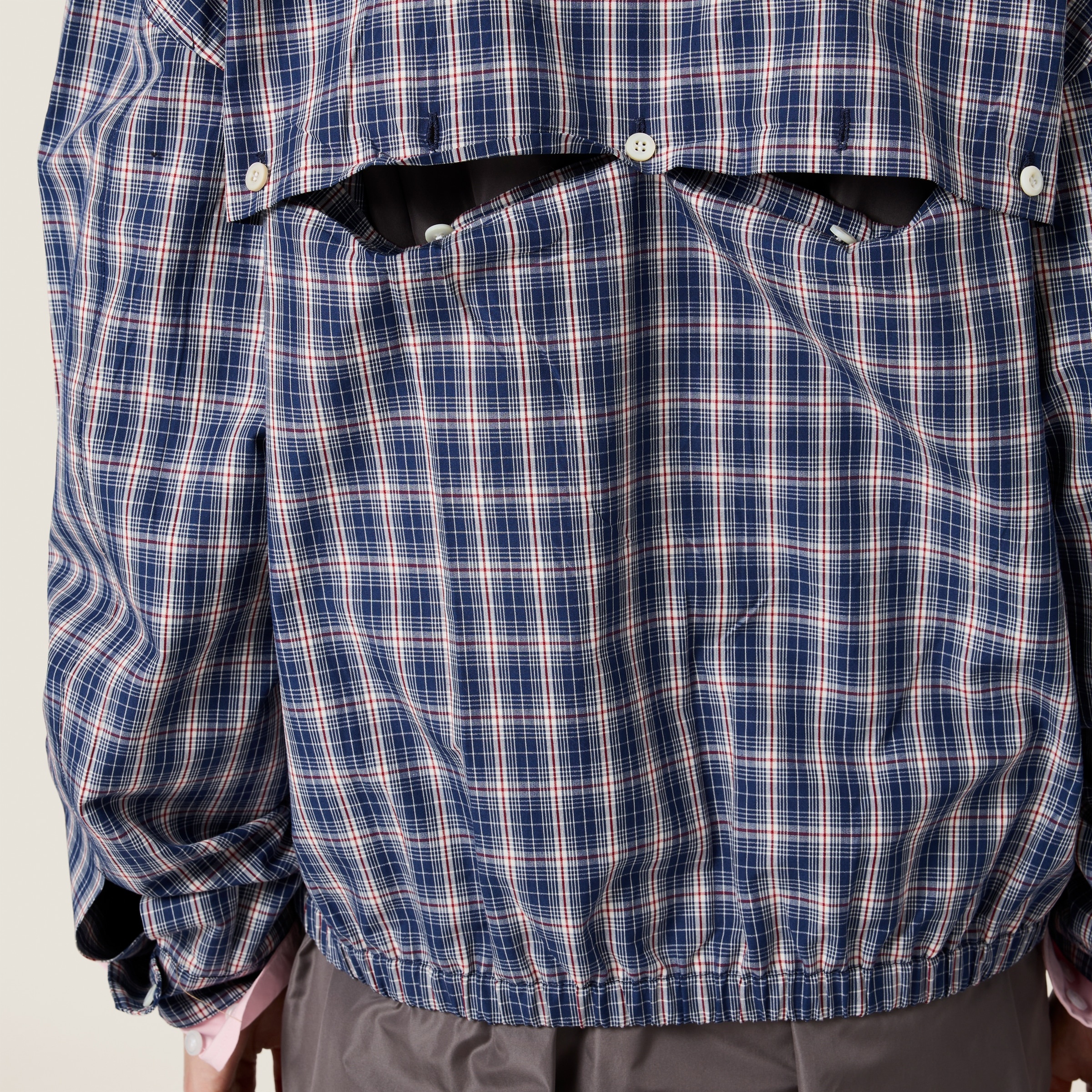 Checked fabric blouson jacket - 6