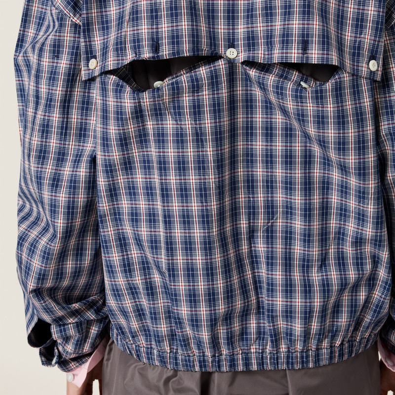 Checked fabric blouson jacket 6