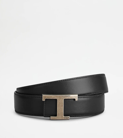 Tod's T TIMELESS REVERSIBLE BELT IN LEATHER - BROWN outlook