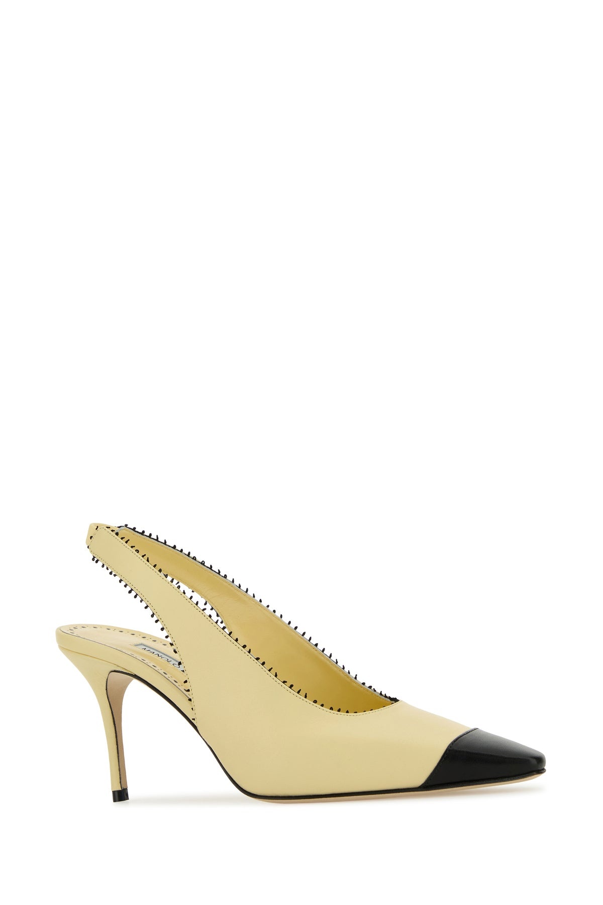 Pastel yellow nappa leather Gaius pumps - 2