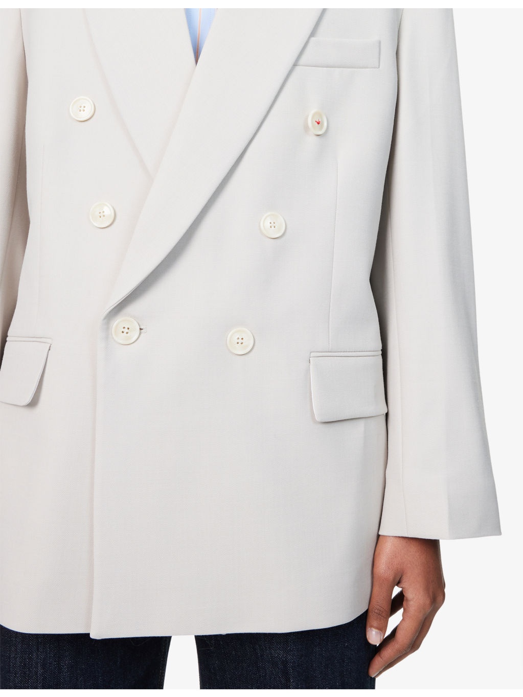 Peak-Lapels Relaxed-Fit Stretch-Woven Blazer - 6