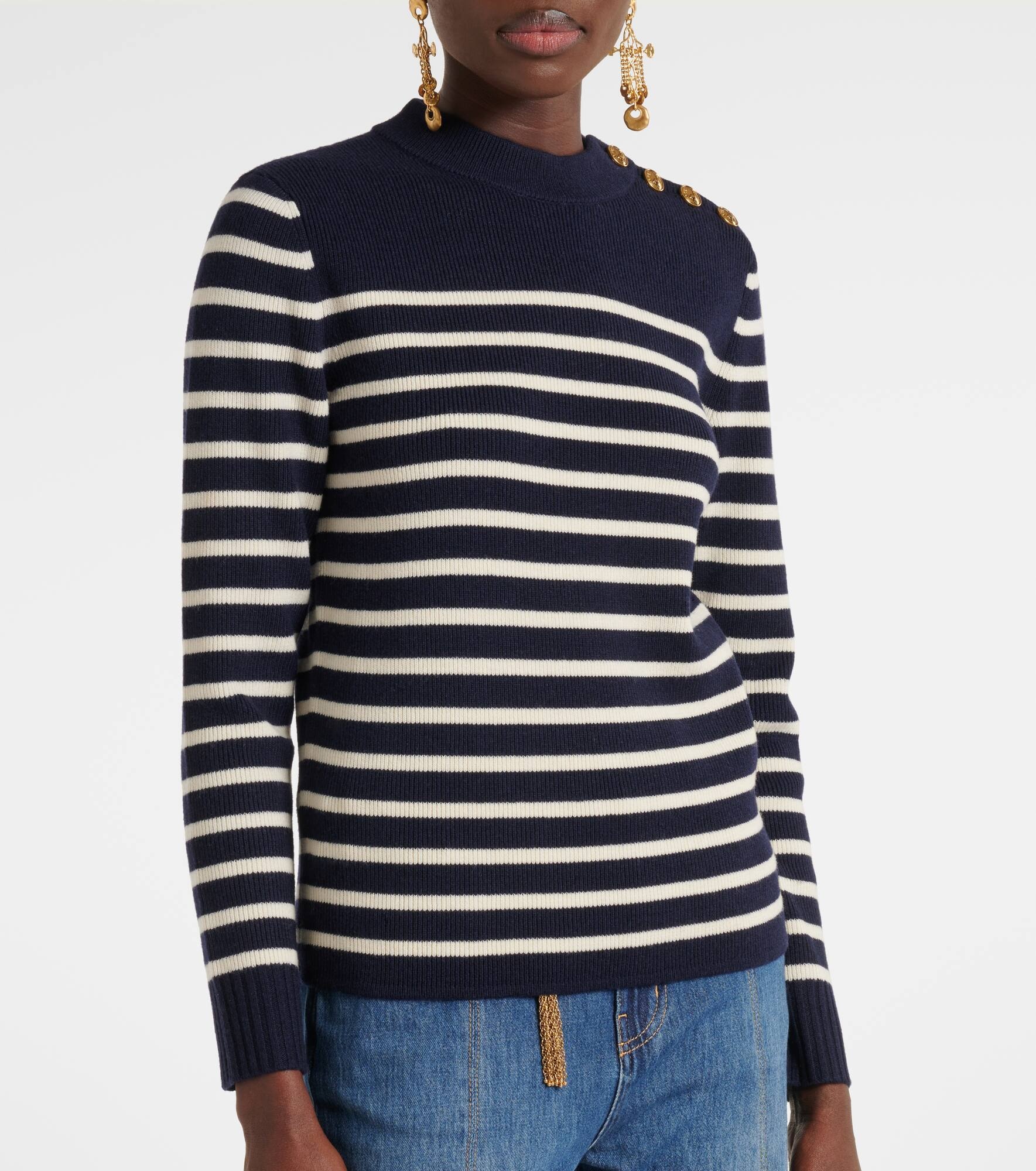 Striped wool and cashmere sweater - 5