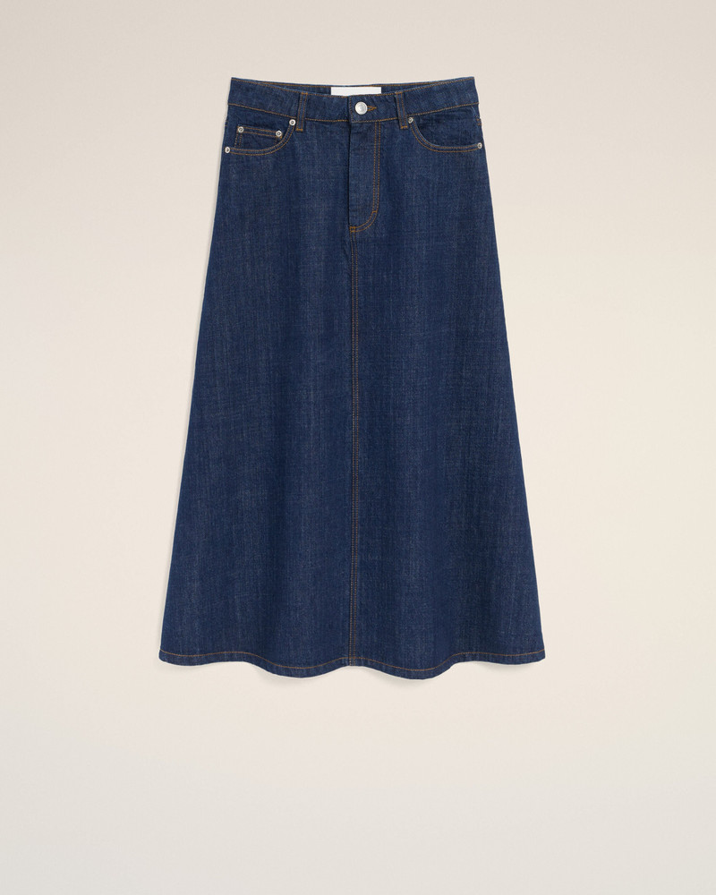 BLUE COTTON LONG SKIRT 1